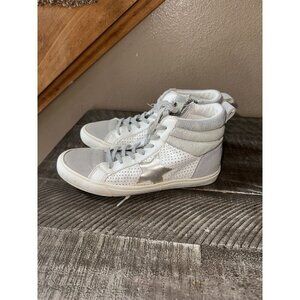 Kids' Patty High Top Sneaker In White Pebbled Multi Youth 5